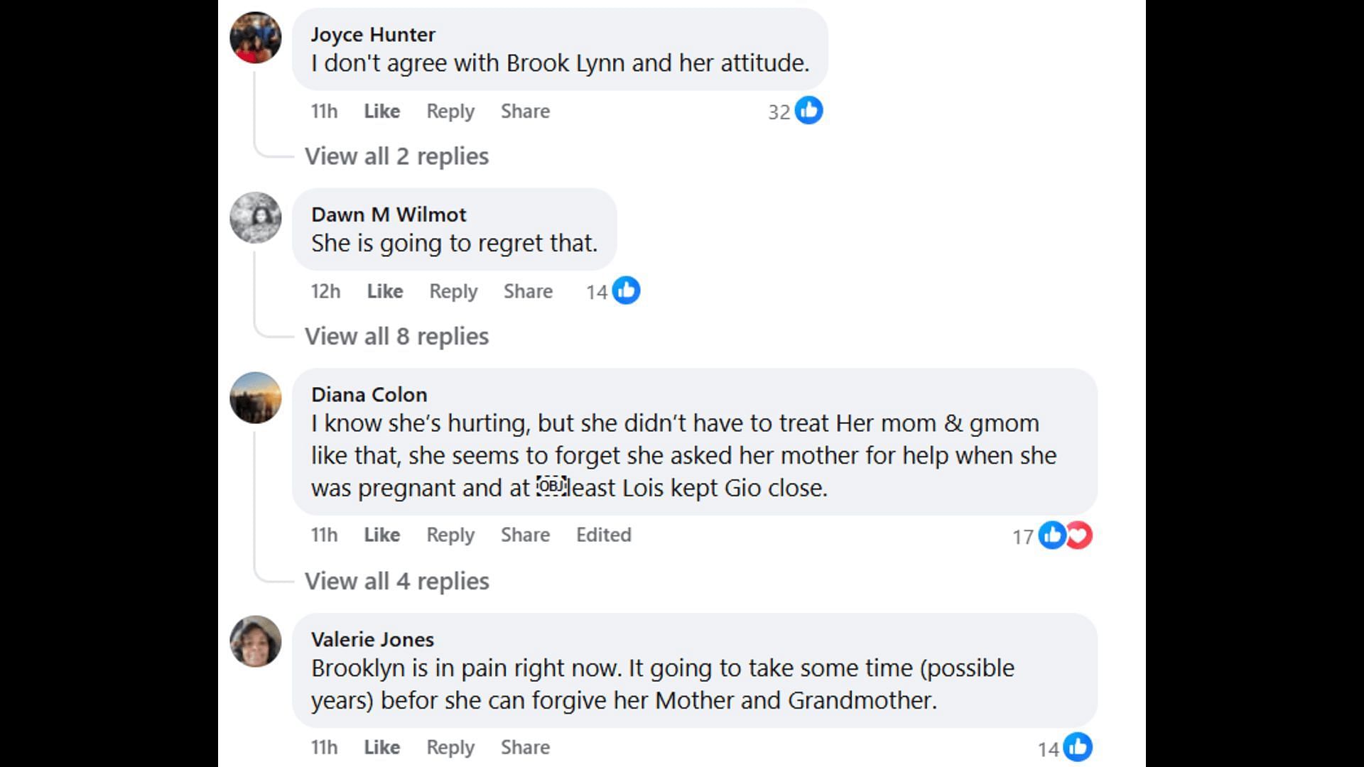 More fan reactions about Brook Lynn's behavior (Image via Facebook/General Hospital Fans - Official)
